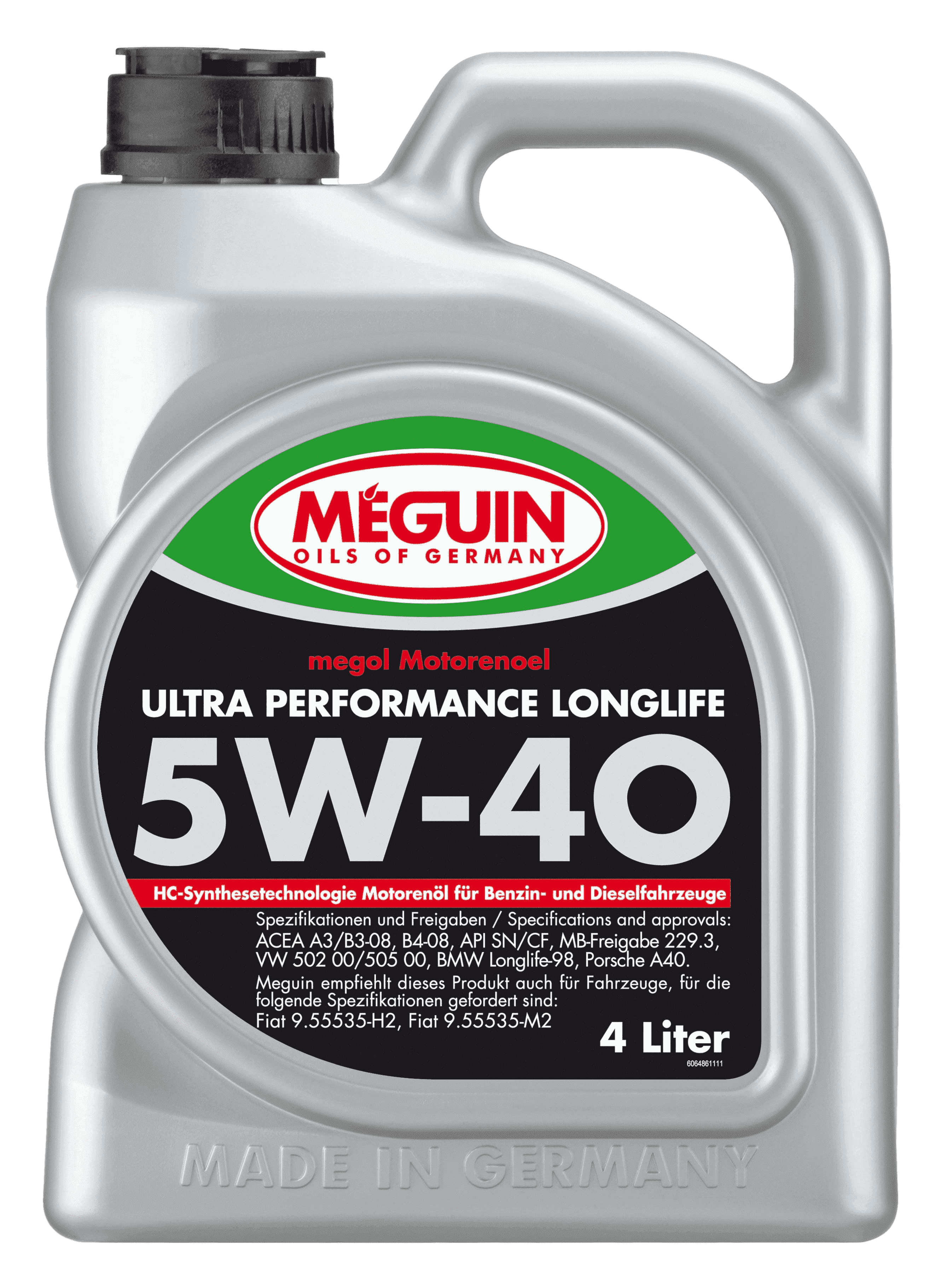 Моторное масло MEGUIN Megol Ultra Performance Longlife 5W-40, 4л (MEGUIN: 6486)